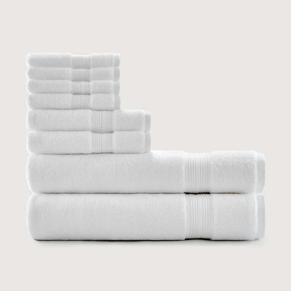 Hochwertiges Baumwoll-Badetuch-Set | 8 Stück